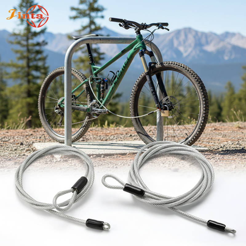 Jinta 1.5m Portable Bicycle Cable Lock with Double Loops for U‑Lock